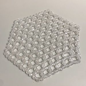 Vintage 🍚 Handmade Beaded Doily Trivet Shabby Chic Potholder Decor Accent Art